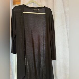 Satuun Black Sheer Open Cardigan Lightweight Full Length new Size Medium